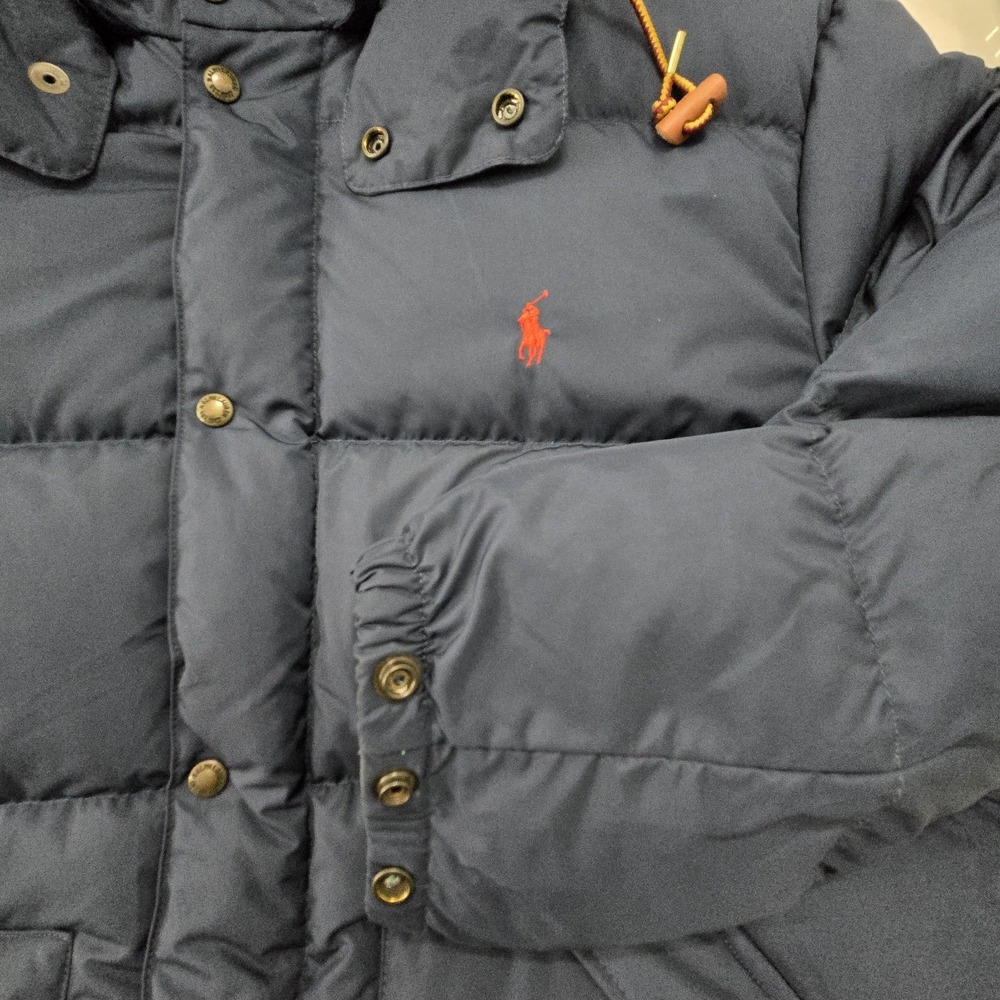 Polo Ralph Lauren Down Quilted Puffer Jacket Men's 2XL Blue Detachable Hood - Picture 9 of 12